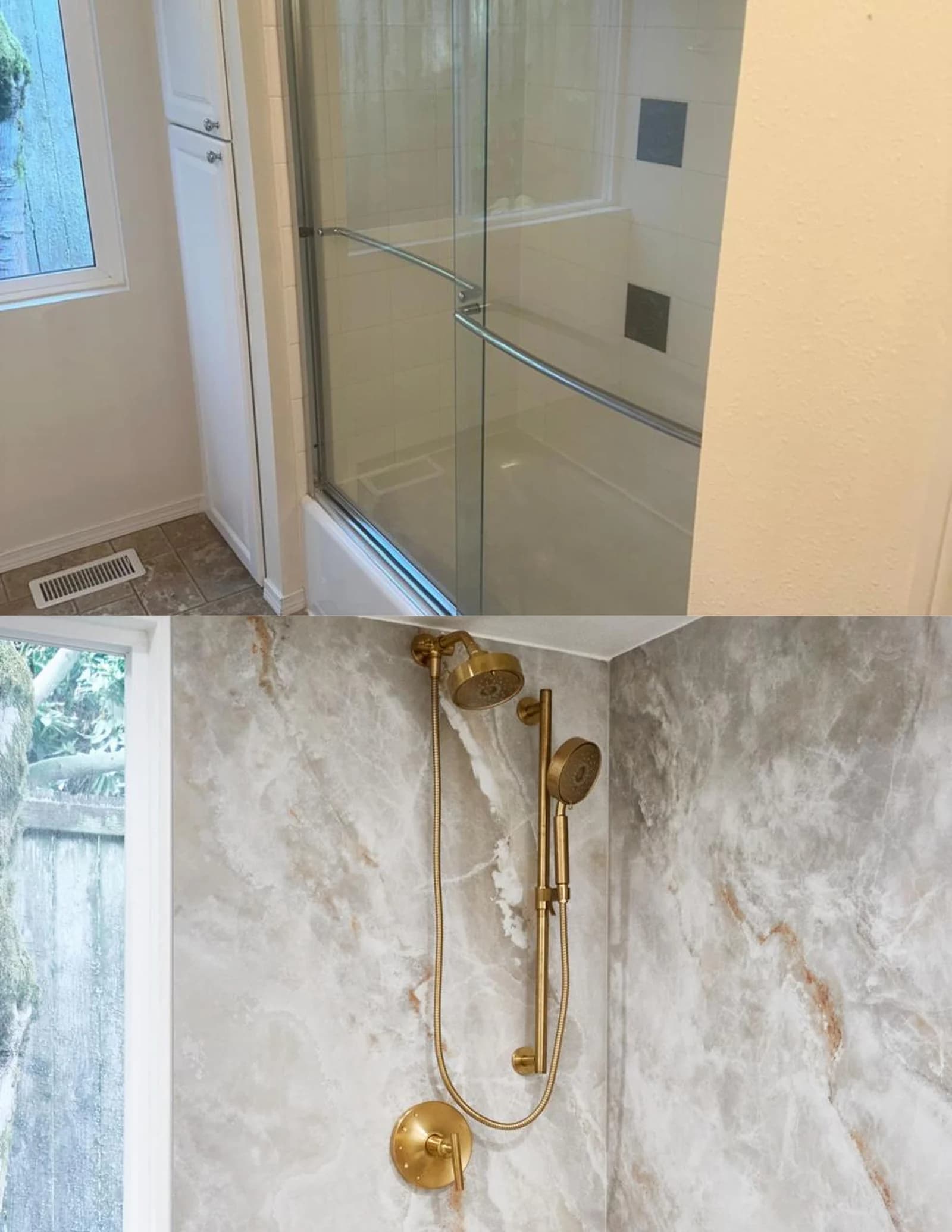Shower, before and after, Bellevue, WA